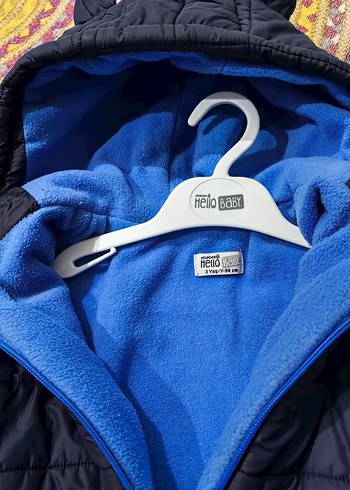 Erkek Çocuk Mavi Fermuarlı Kapüşonlu Mont - Görsel 5