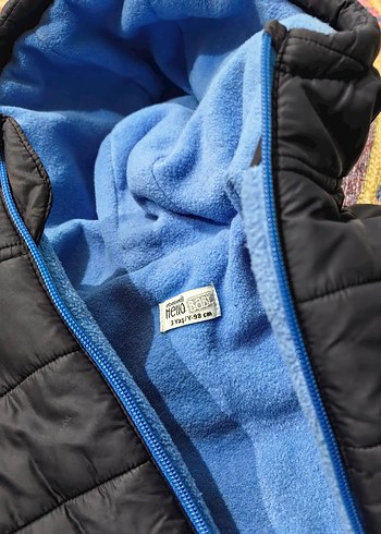 Erkek Çocuk Mavi Fermuarlı Kapüşonlu Mont - Görsel 9