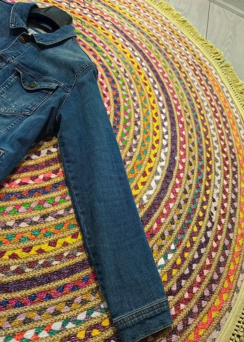 Düğmeli Mavi Kadın Denim Ceket - Görsel 2