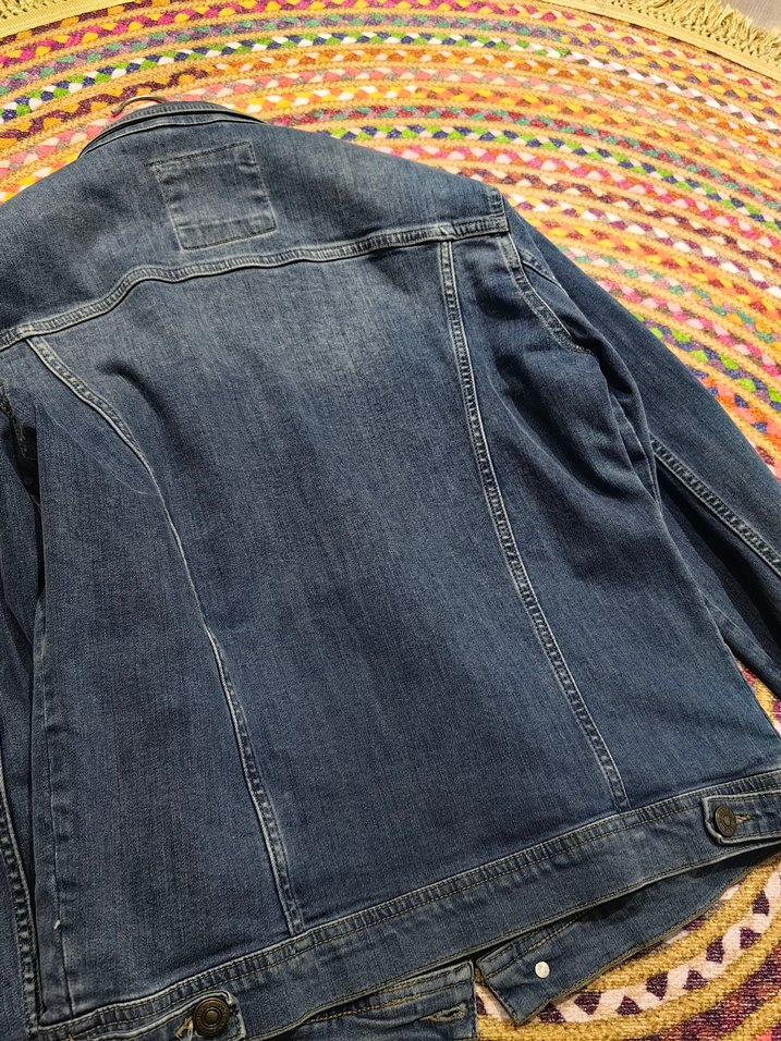 Düğmeli Mavi Kadın Denim Ceket - Görsel 5