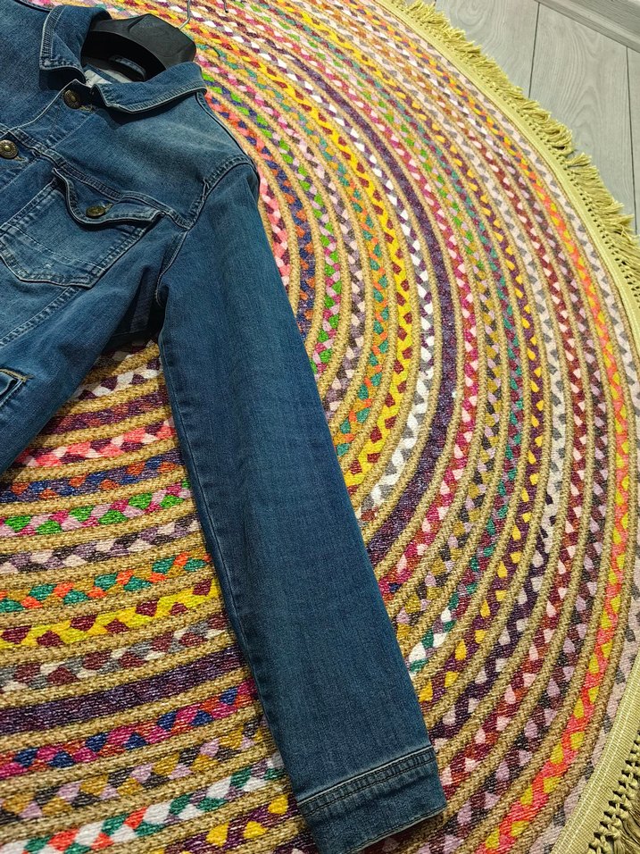 Düğmeli Mavi Kadın Denim Ceket - Görsel 2