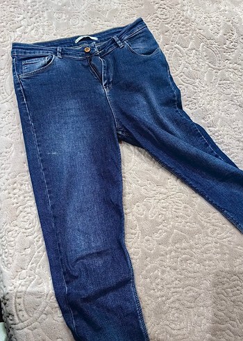 Lacivert Midi Kadın Denim Pantolon - Görsel 6