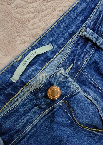 Lacivert Midi Kadın Denim Pantolon - Görsel 4