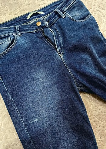 Lacivert Midi Kadın Denim Pantolon - Görsel 5