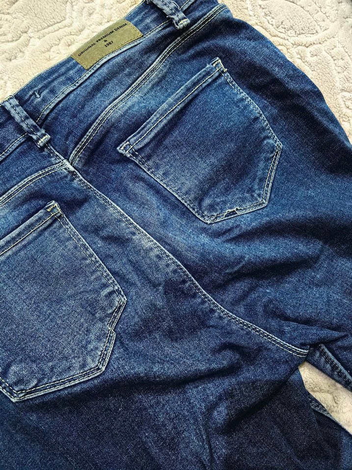 Lacivert Midi Kadın Denim Pantolon - Görsel 2