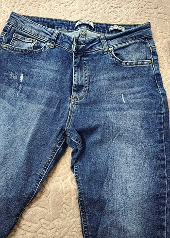 Renkli Batik Desenli Kadın Kot Pantolon - Görsel 5