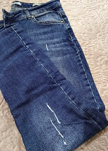 Renkli Batik Desenli Kadın Kot Pantolon - Görsel 2