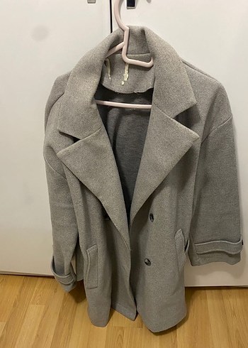 Gri Kuşaklı Midi Kadın Kaban - Görsel 2