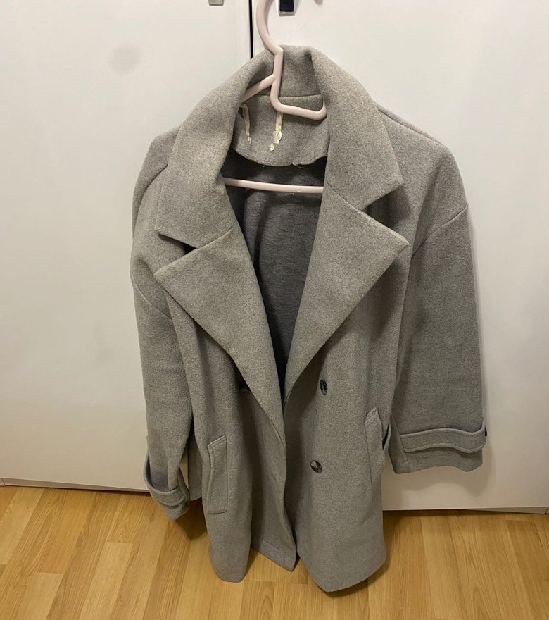 Gri Kuşaklı Midi Kadın Kaban - Görsel 2