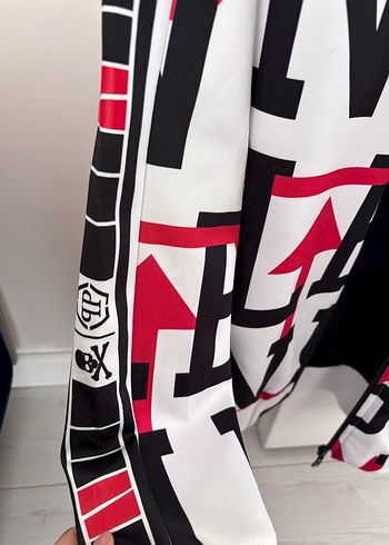 m Beden kırmızı Renk Philipp Plein Erkek Kırmızı Baskılı Fermuarlı Ceket