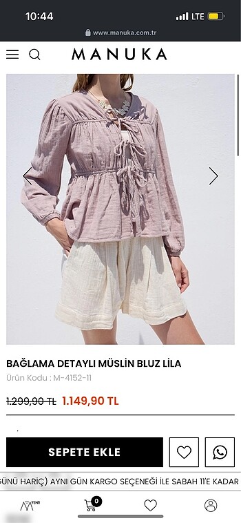 Manuka bağlama bluz