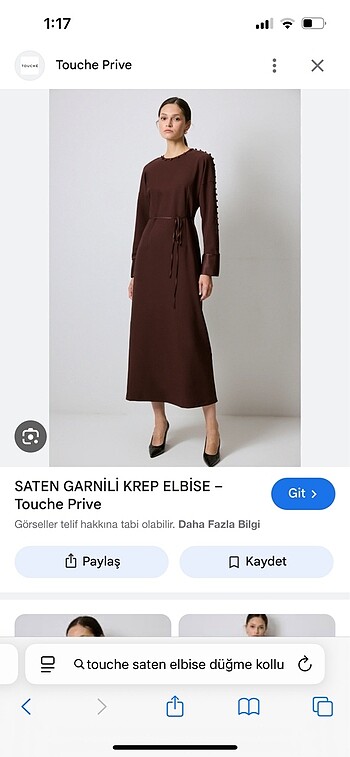 Suud Collection Touche saten elbise
