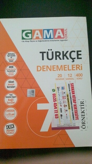 Gama Yayınları 7.Sınıf Türkçe Denemeleri 20 Adet
