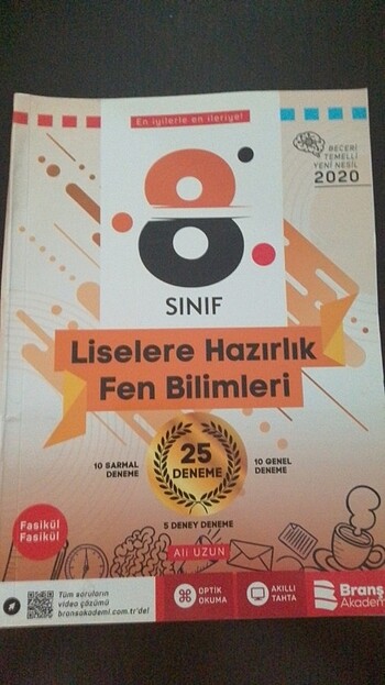 Branş Akademi 8.Sınıf Liselere Hazırlık Fen Bilimleri 25 Deneme 