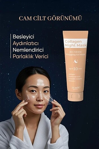  Beden Renk Jeunesse Soyulabilir Kolajen Gece Yüz Maskesi, Collagen Night Ca