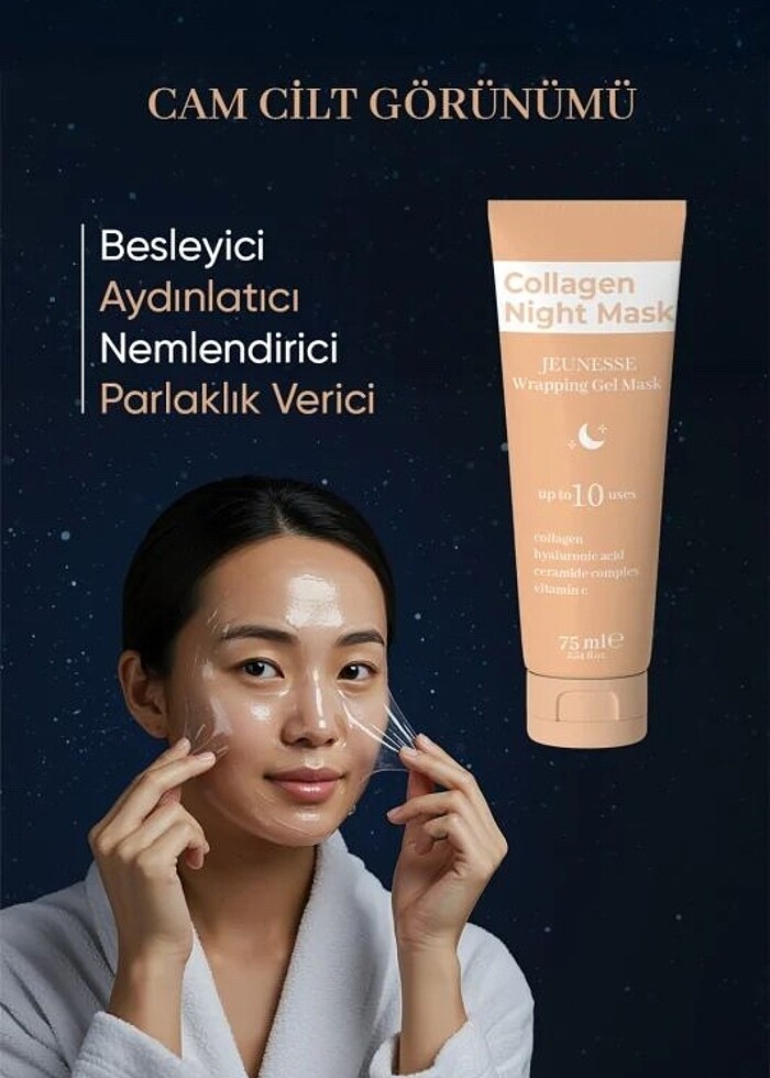 Jeunesse Soyulabilir Kolajen Gece Yüz Maskesi, Collagen Night Ca - Görsel 4