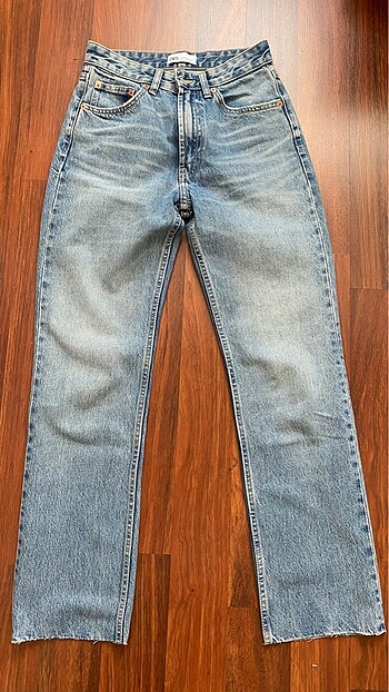 High rise straight fıt jean
