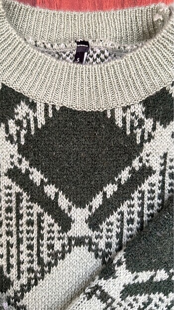 s Beden Mint yeşil crop kazak
