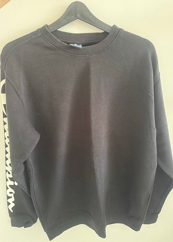Champion Siyah Kadın Oversize Sweatshirt