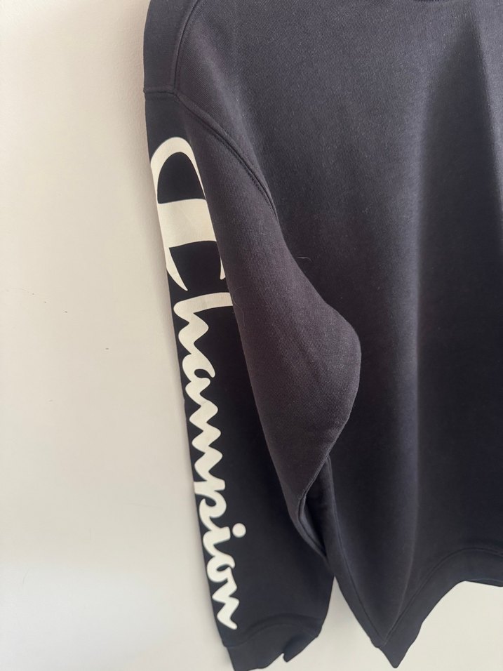 Champion Siyah Kadın Oversize Sweatshirt - Görsel 2