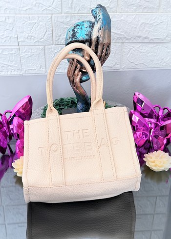 The tote bag bej deri çanta - Görsel 7