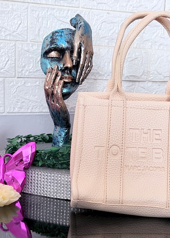 The tote bag bej deri çanta - Görsel 6