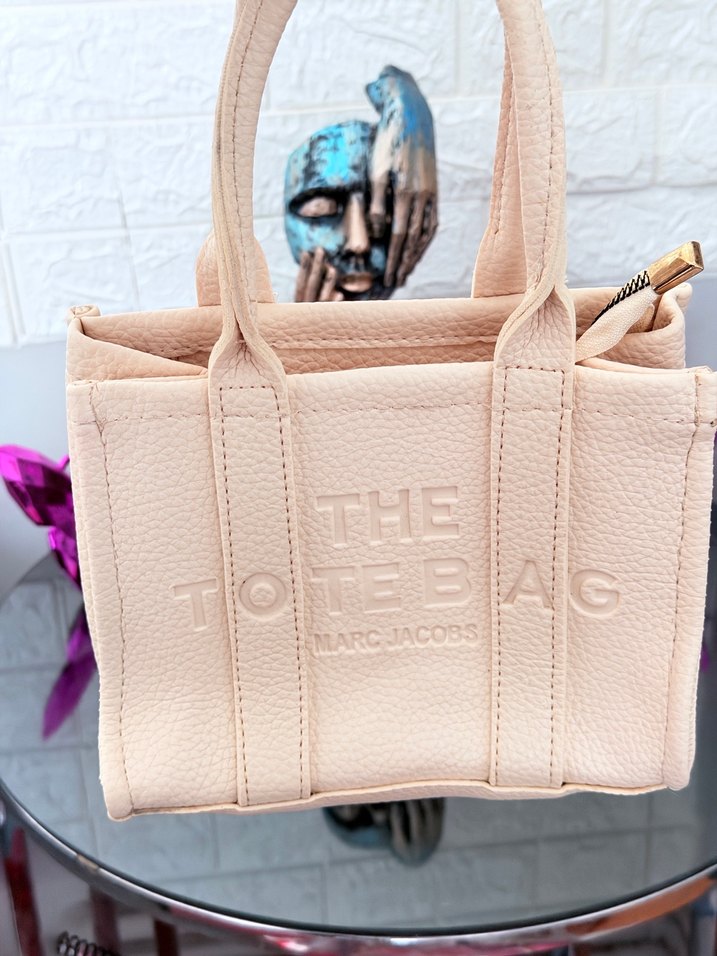 The tote bag bej deri çanta - Görsel 2