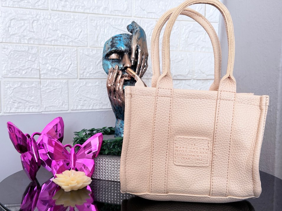 The tote bag bej deri çanta - Görsel 3