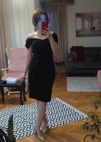 Siyah Straplez Gotik Midi Elbise