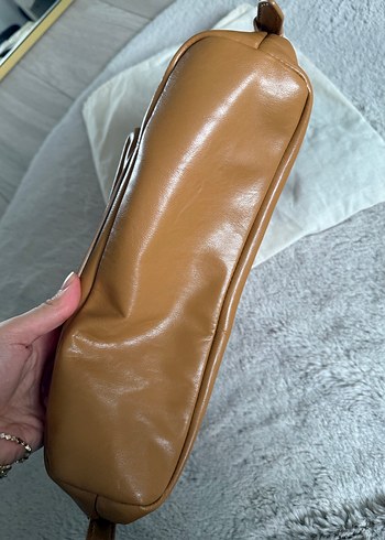 Deri Bej Fermuarlı Kadın Çanta - Görsel 5