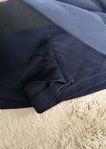 Lacivert Kemerli Mini şort etek - Görsel 3