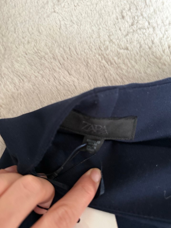 Lacivert Kemerli Mini şort etek - Görsel 2