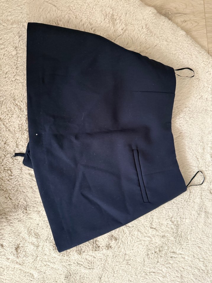 Lacivert Kemerli Mini şort etek - Görsel 4