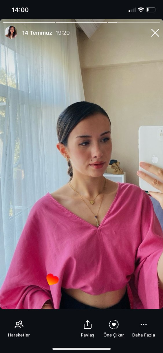 Pembe keten üst - Görsel 3