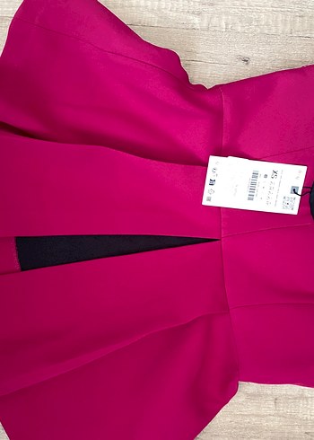 Pembe Straplez Pilili bluz - Görsel 2