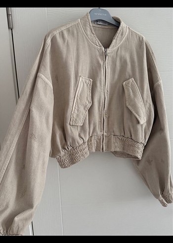 Bej Kadın Bomber Ceket