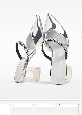 Bershka Bershka gümüş topuklu sandalet 