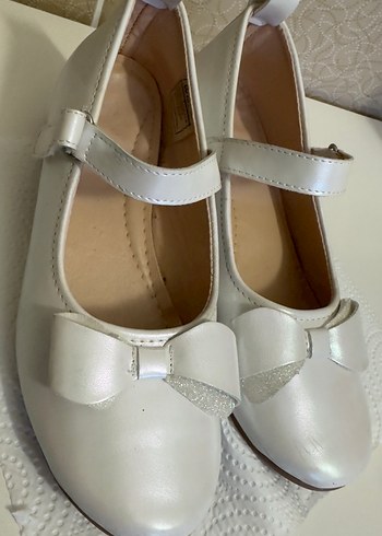 Kız Çocuk Beyaz Fiyonklu Babet - Görsel 3