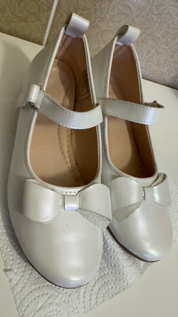 Kız Çocuk Beyaz Fiyonklu Babet - Görsel 3