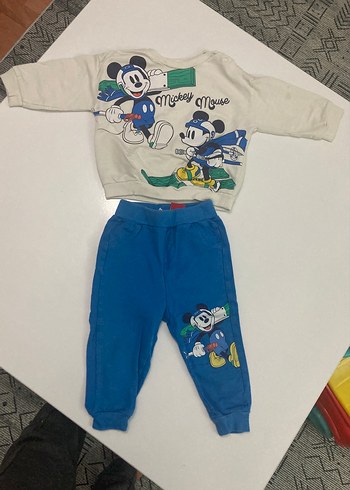 Mickey Mouse Baskılı Bebek Erkek Takım