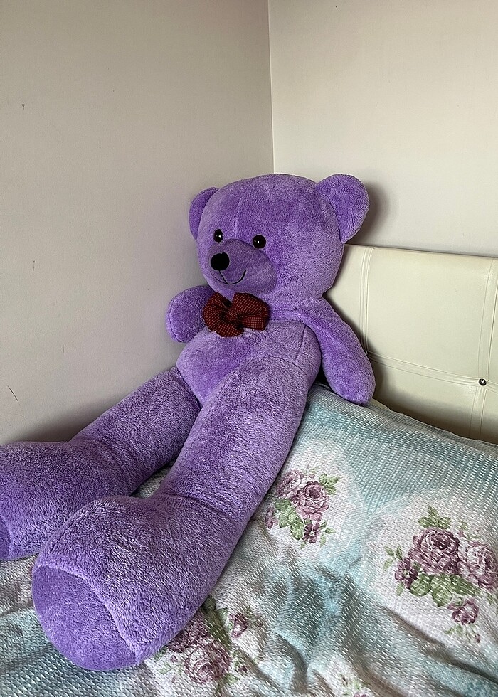 Mor Ayıcık papyonlu 130cm - Görsel 2