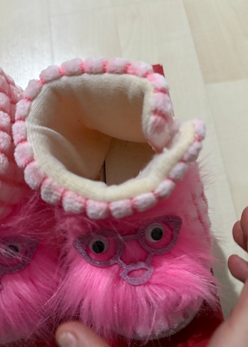 Nakışlı Pembe Kız Çocuk Sıcak Kürklü ev botu - Görsel 2