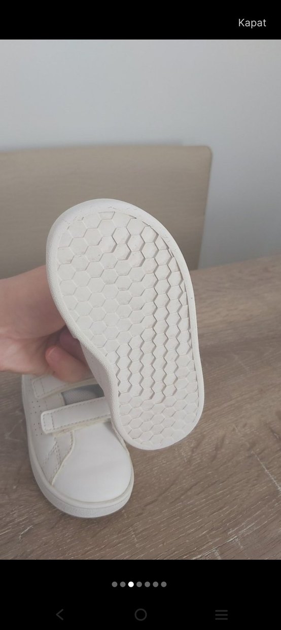 Beyaz Çocuk Spor Ayakkabı Cırt Cırtlı - Görsel 3