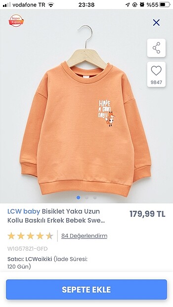 Lc Waikiki erkek çocuk sweatshirt 3-4 yaş