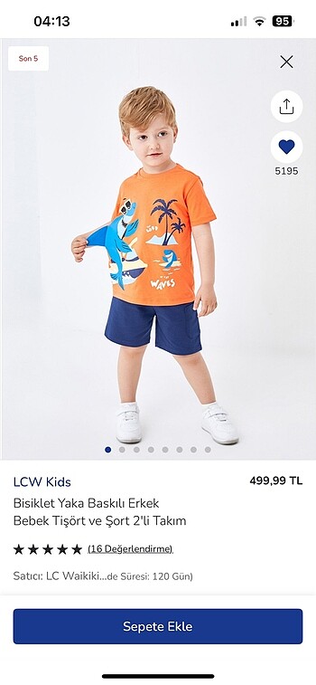 LC Waikiki erkek çocuk yazlık takım 5-6 yaş