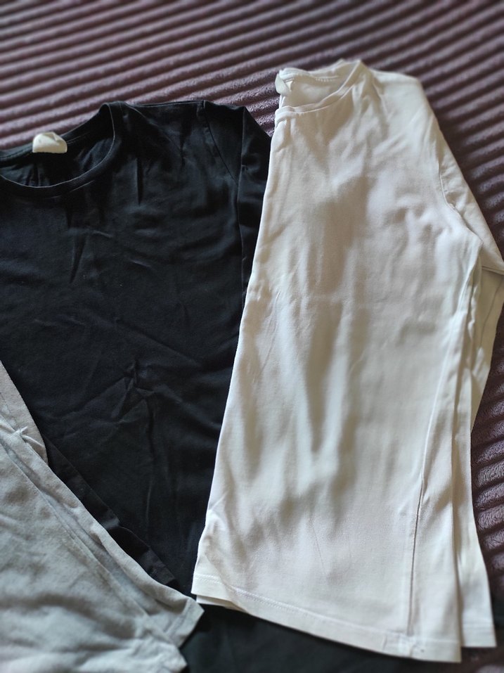 Gri ve Beyaz Erkek tişört - Görsel 3