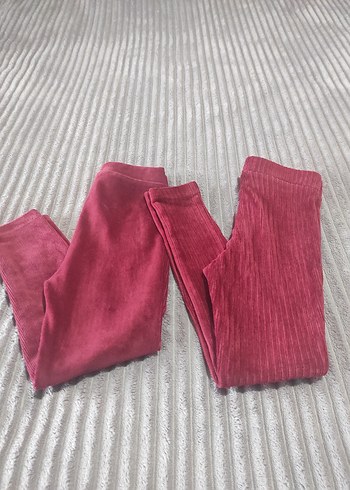 Bordo Kız Çocuk fitilli Tayt - Görsel 6