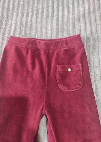 Bordo Kız Çocuk fitilli Tayt - Görsel 2