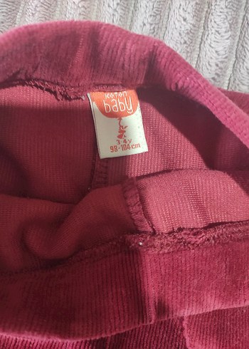 Bordo Kız Çocuk fitilli Tayt - Görsel 3