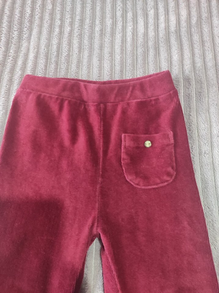 Bordo Kız Çocuk fitilli Tayt - Görsel 2